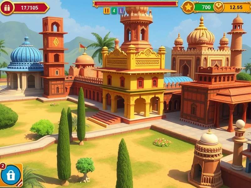 Power Spin Elite in-game view of Bharat Nagar showing diverse Indian architectural styles